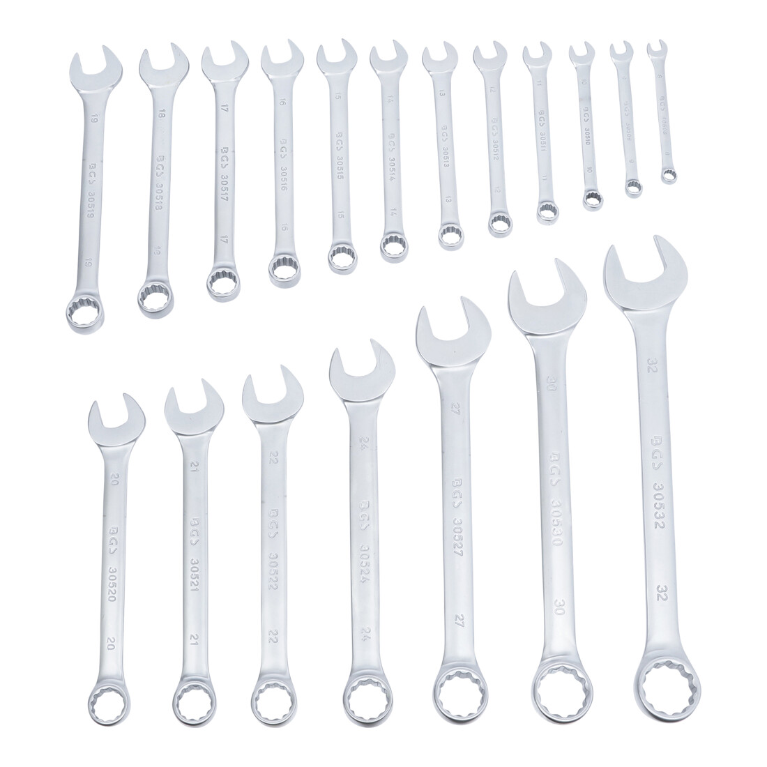 BGS Set di chiavi combinate 1219, apertura 8 - 32mm, 19pz.