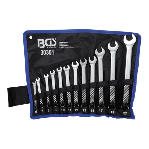 BGS Set di chiavi combinate a gomito, apertura 6 - 22mm, 12pz.