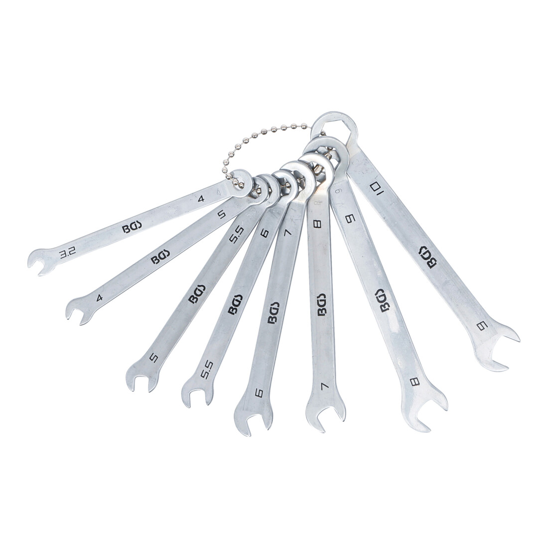 BGS Set di chiavi combinate, versione mini, apertura 4 - 10mm, 8pz.