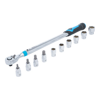 BGS Set di chiavi dinamometriche, attacco quadro interno 12,5 mm (1/2"), 40 - 200 Nm, 11 pezzi