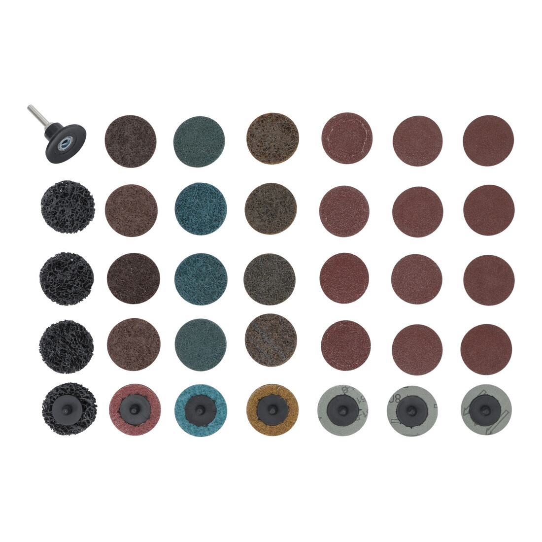 BGS Set di dischi abrasivi / piastre abrasive, Ø50mm, 35pz.