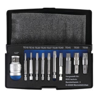 BGS Set di estrattori per viti difettose con profilo a T (per TX) T10 - T55, 11pz.
