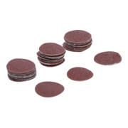 BGS Set di fogli abrasivi per levigatrice rotorbitale, Ø30mm K 60 - 80 - 120, 30pz.