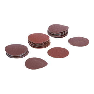 BGS Set di fogli abrasivi per levigatrice rotorbitale, Ø50mm K 60 - 80 - 120, 30pz.