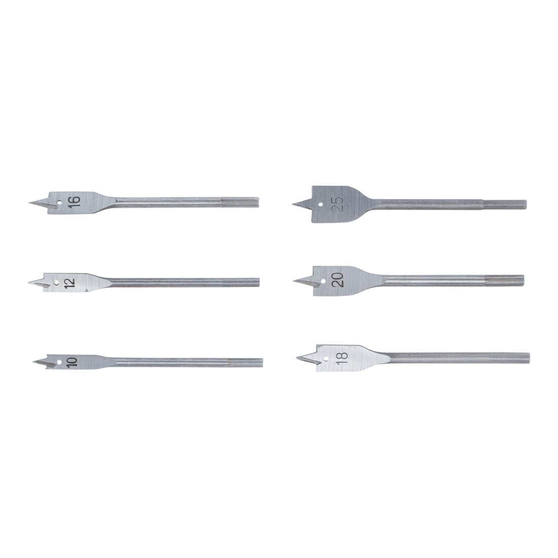 BGS Set di frese piatte, 10 - 25 mm, 6 pezzi