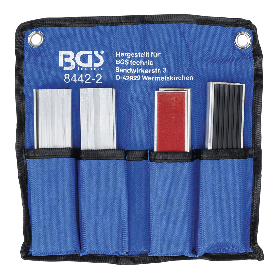 BGS Set di ganasce di protezione per morsa, in alluminio, 150mm, 8pz.