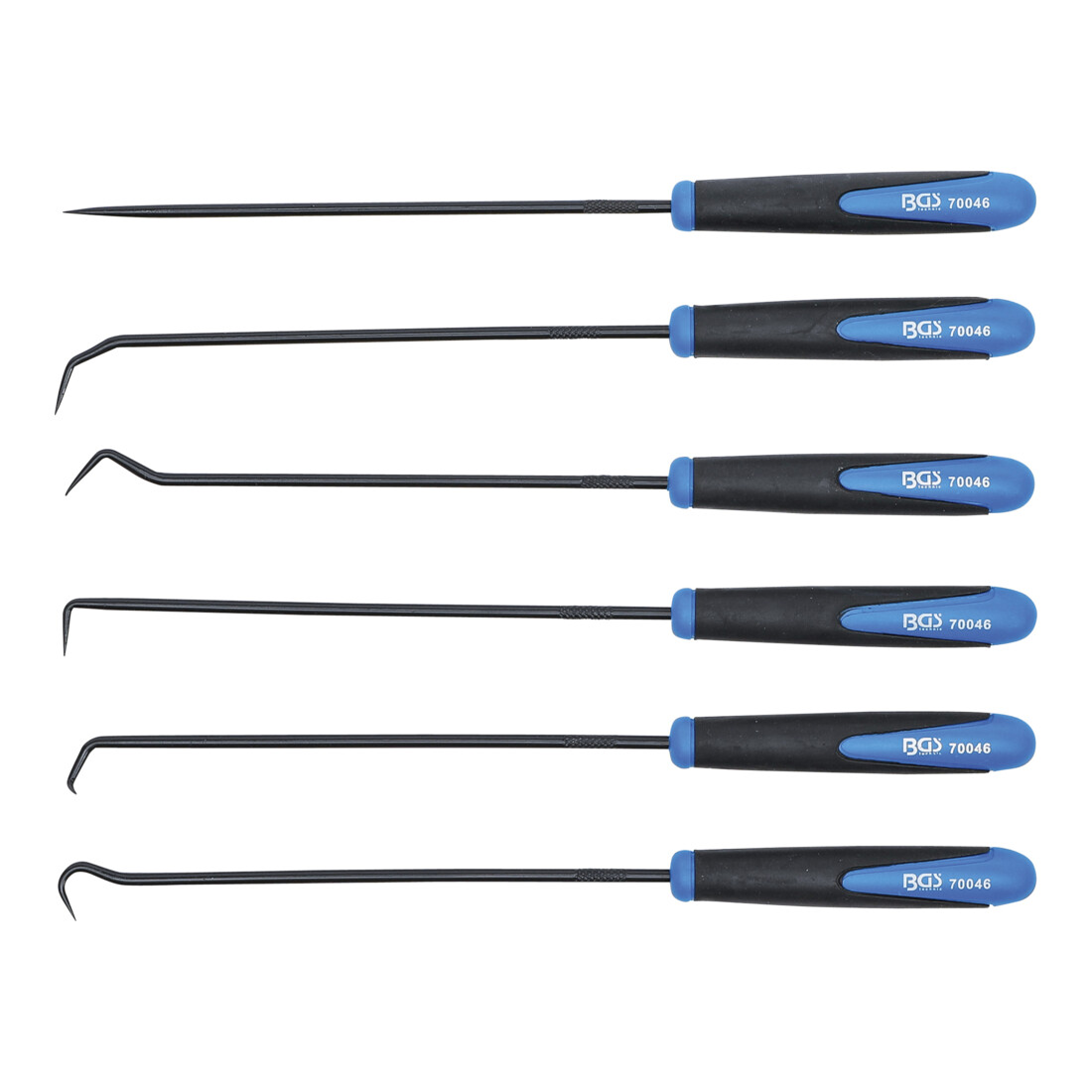 BGS Set di ganci, extra lunghi, 245mm, 6pz.