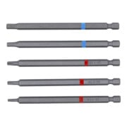 BGS Set di inserti, attacco esagonale esterno 6,3 mm (1/4"), esagonale interno, profilo a T (per TX), lunghezza 110 mm, 5 pezzi-4