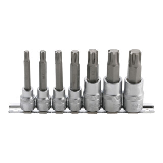 BGS Set di inserti bit azionamento quadro interno 10mm (3/8") / 12,5mm (1/2") profilo a cuneo (per RIBE) M6 - M14, 7pz.