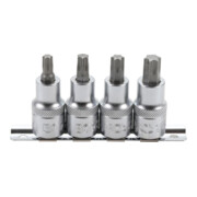 BGS Set di inserti bit azionamento quadro interno 12,5mm (1/2") con profilo a T (per TX) T40 - T55, 4pz.