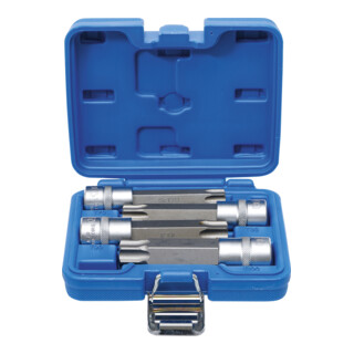 BGS Set di inserti bit azionamento quadro interno 12,5mm (1/2") profilo a T (per TX) con foro, 4pz.