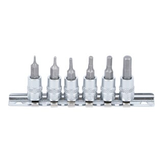 BGS Set di inserti bit azionamento quadro interno 6,3mm (1/4") esagono incassato 1,5 - 6mm, 6pz.