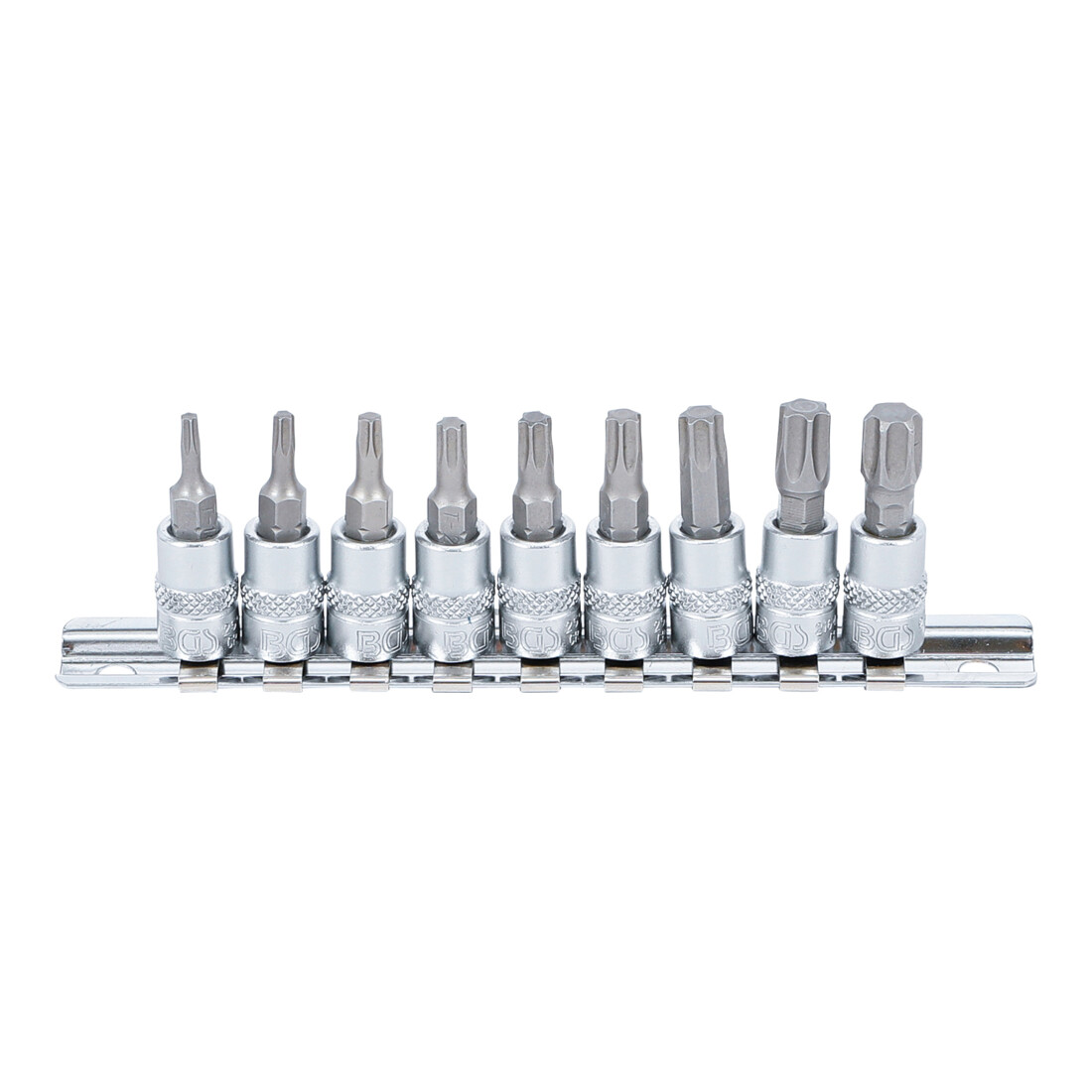 BGS Set di inserti bit azionamento quadro interno 6,3mm con profilo a T (per TX) T10 - T50, 9pz.