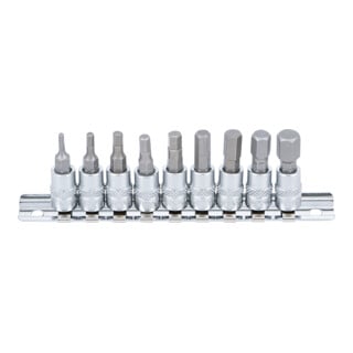 BGS Set di inserti bit azionamento quadro interno 6,3mm esagono incassato 3/32" - 3/8" dimensioni, 9pz.