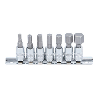 BGS Set di inserti bit azionamento quadro interno 6,3mm esagono incassato 4 - 12mm, 7pz.