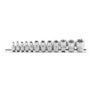 BGS Set di inserti per chiavi a bussola con profilo E, azionamento quadro interno 6,3mm / 10mm, apertura E4 - E20, 12pz.