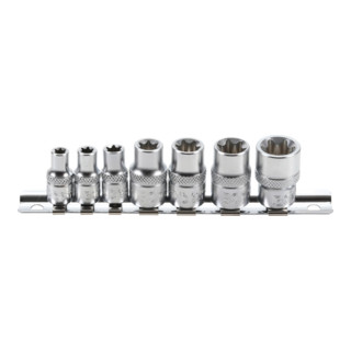 BGS Set di inserti per chiavi a bussola con profilo E, azionamento quadro interno 6,3mm / 10mm, apertura E6 - E16, 7pz.
