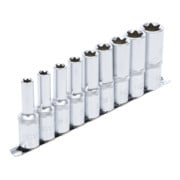 BGS Set di inserti per chiavi a bussola con profilo E, azionamento quadro interno profondo 12,5mm (1/2") apertura E10 - E24, 9pz.-3