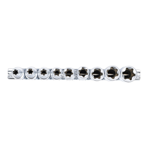 BGS Set di inserti per chiavi a bussola con profilo E, azionamento quadro interno profondo 12,5mm (1/2") apertura E10 - E24, 9pz.