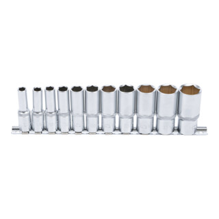 BGS Set di inserti per chiavi a bussola esagonali, azionamento quadro interno profondo 10mm (3/8"), in pollici, 11pz.