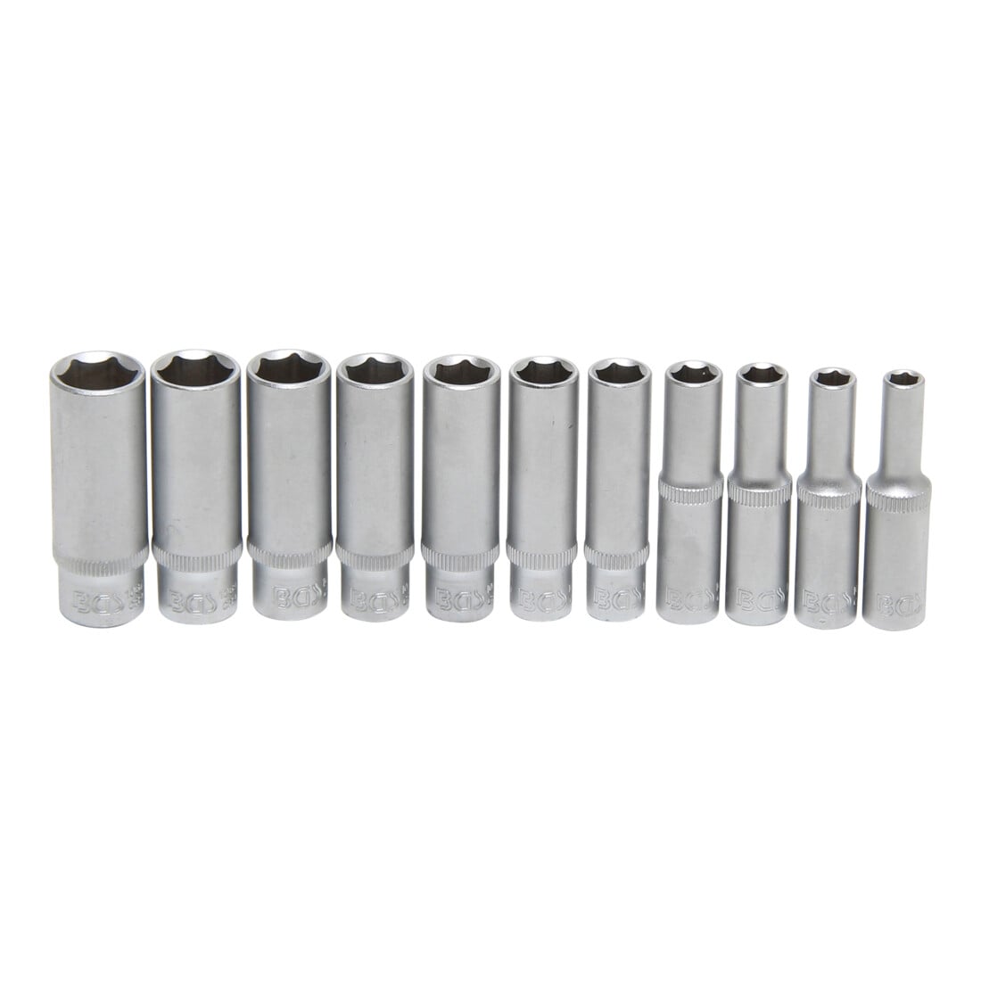 BGS Set di inserti per chiavi a bussola esagonali, azionamento quadro interno profondo 6,3mm (1/4"), in pollici, 11pz.