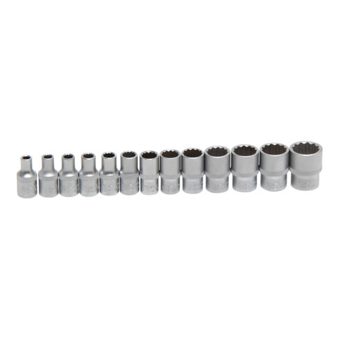 BGS Set di inserti per chiavi a bussola poligonale 6,3mm (1/4"), apertura 4 - 14mm, 13pz.