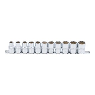 BGS Set di inserti per chiavi a bussola poligonale, azionamento quadro interno 12,5mm (1/2"), apertura 10 - 21mm, 11pz.