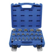 BGS Set di inserti per chiavi a bussola poligonale, azionamento quadro interno 12,5mm, apertura 8 - 36mm, 21pz.