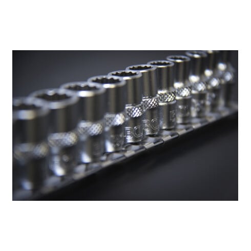 BGS Set di inserti per chiavi a bussola poligonale, azionamento quadro interno 6,3mm, in pollici, 12pz.