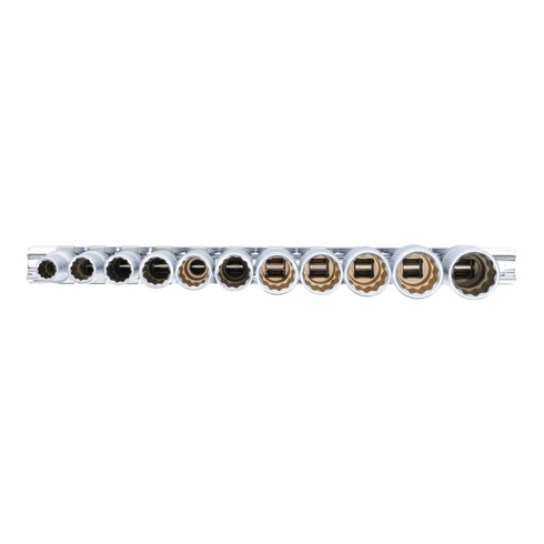 BGS Set di inserti per chiavi a bussola poligonale, azionamento quadro interno profondo 10mm (3/8"), apertura 8 - 19mm, 11pz.