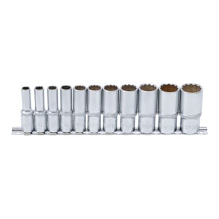 BGS Set di inserti per chiavi a bussola poligonale, azionamento quadro interno profondo 10mm (3/8"), in pollici, 11pz.