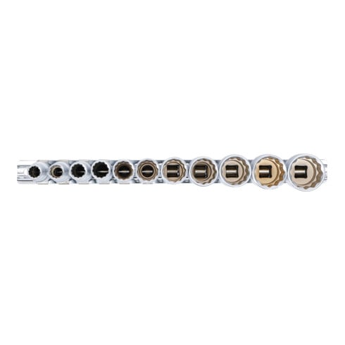 BGS Set di inserti per chiavi a bussola poligonale, azionamento quadro interno profondo 10mm (3/8"), in pollici, 11pz.