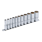 BGS Set di inserti per chiavi a bussola poligonale, azionamento quadro interno profondo 10mm (3/8"), in pollici, 11pz.-4