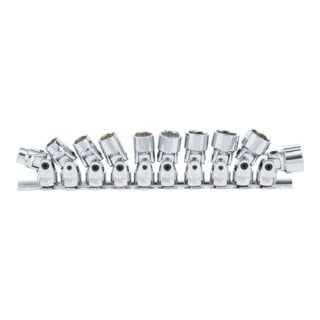 BGS Set di inserti per giunti cardanici esagonale interno quadro 10mm (3/8") apertura 10 - 19mm, 10pz.