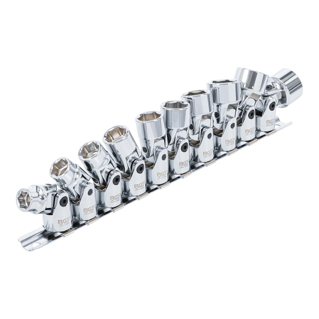 BGS Set di inserti per giunti cardanici esagonale interno quadro 10mm (3/8") apertura 10 - 19mm, 10pz.
