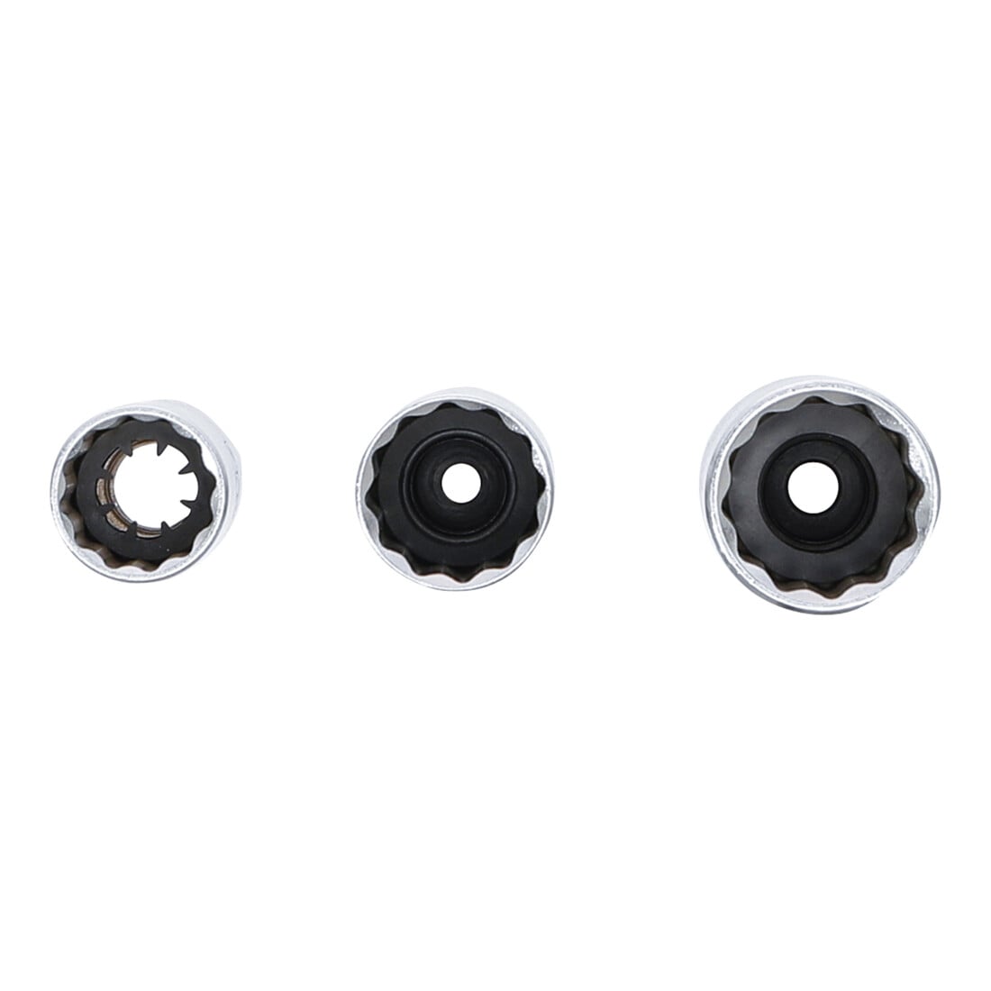 BGS Set di inserti poligonali per candele, azionamento quadro interno 10mm (3/8"), apertura 14 - 16 - 18mm, 3pz.