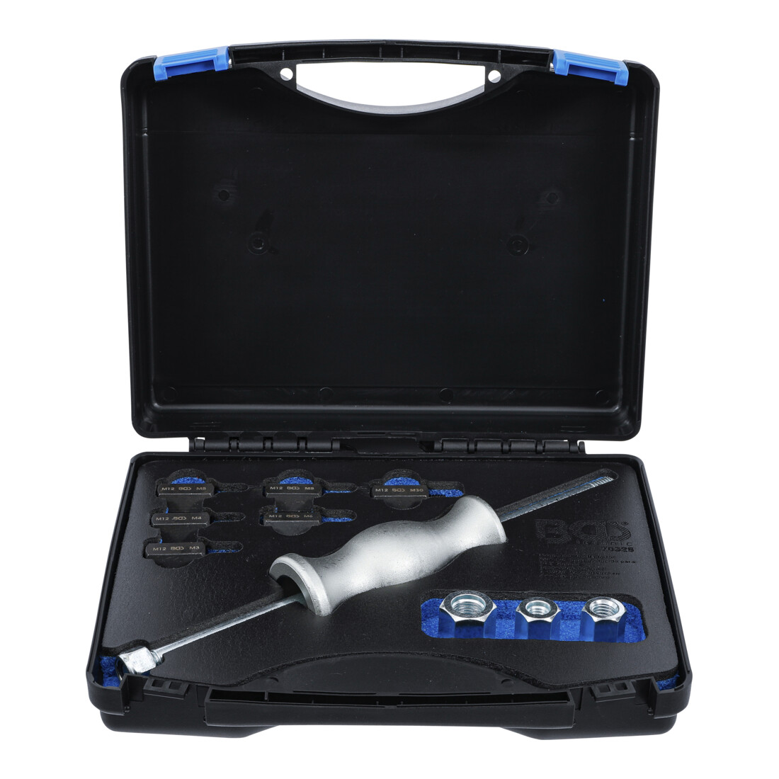 BGS Set di martelli a massa battente, con adattatori per filettatura, 12pz.