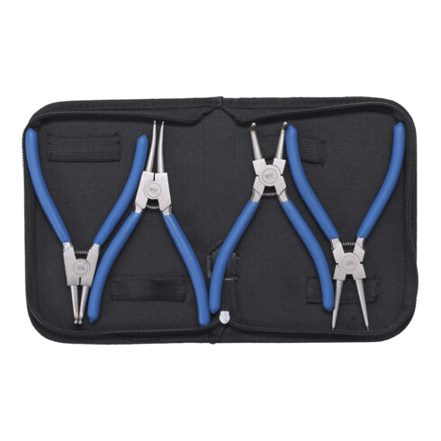 BGS Set di pinze per anelli elastici, 175mm, 4pz.