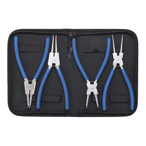 BGS Set di pinze per anelli elastici, 225mm, 4pz.
