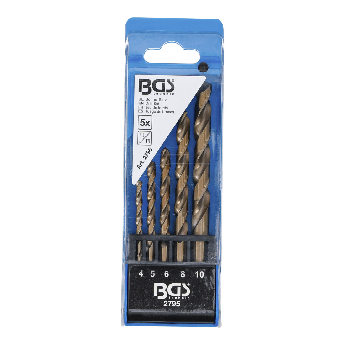 BGS Set di punte a spirale, HSS, 4 - 10 mm, 5 pezzi