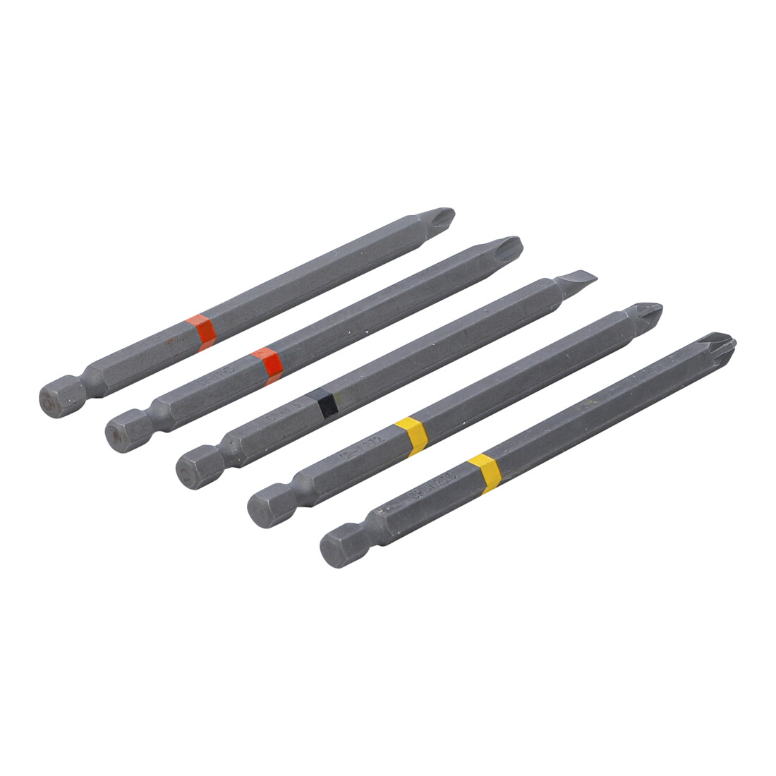 BGS Set di punte, attacco esagonale esterno 6,3 mm (1/4"), PH, PZ, taglio, lunghezza 110 mm, 5 pezzi