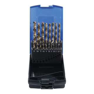 BGS Set di punte elicoidali HSS-G M35 in acciaio al cobalto 1 - 10mm, 19pz.