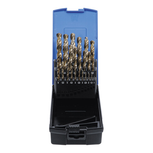 BGS Set di punte elicoidali HSS-G M35 in acciaio al cobalto 1 - 13mm, 25pz.