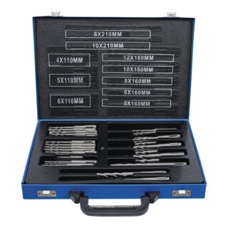 BGS Set di punte per martello con attacco SDS, punta in metallo duro 4 - 12mm, 56pz.