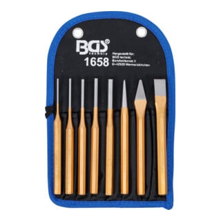 BGS Set di punzoni da 150mm con scalpello + punzone centrale, 8pz.