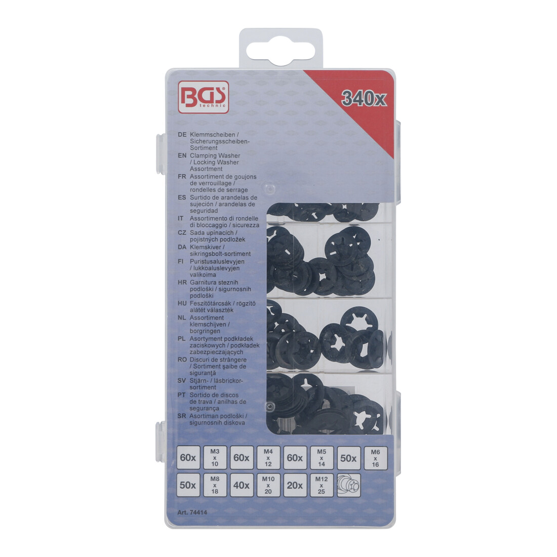 BGS Set di rondelle di bloccaggio / rondelle di sicurezza, M3 - M12, 340 pezzi