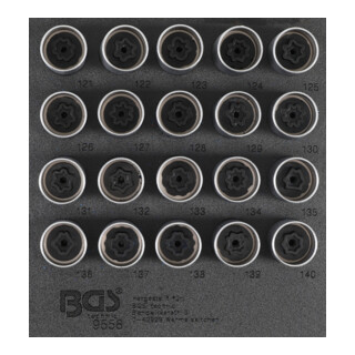 BGS Set di smontaggio serrature per cerchi per Opel (Tipo C), 20pz.