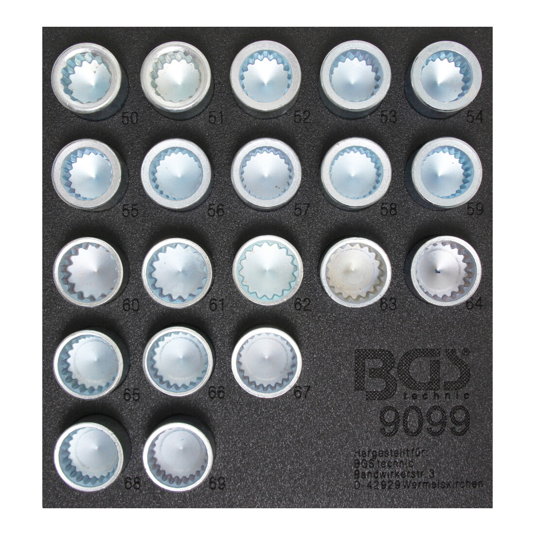BGS Set di smontaggio serrature per cerchi per Porsche e VW Touareg, 20pz.