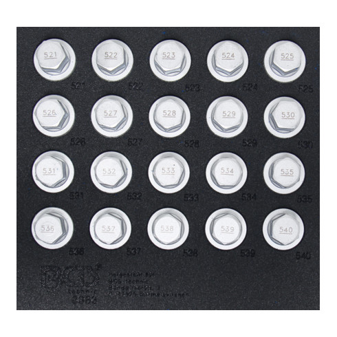 BGS Set di smontaggio serrature per cerchi per VAG, 20pz.