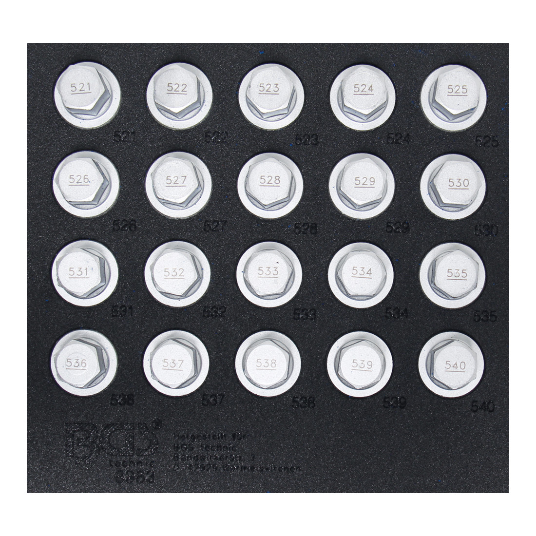 BGS Set di smontaggio serrature per cerchi per VAG, 20pz.